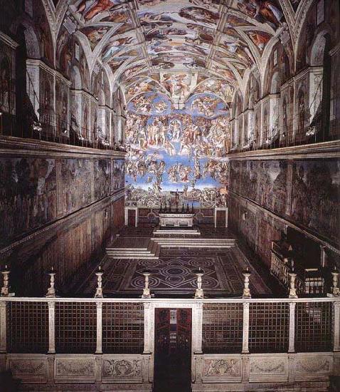 Michelangelo Buonarroti Interior of the Sistine Chapel Sweden oil painting art